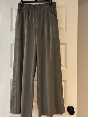 Democracy Wide Leg Pull-On Pants in Olive Green